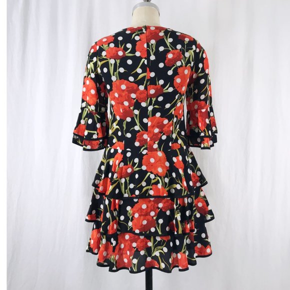 Dolce & Gabbana Polka Dots and Carnations Ruffled Mini Dress Spring/Summer 2015 - Picture 6 of 11